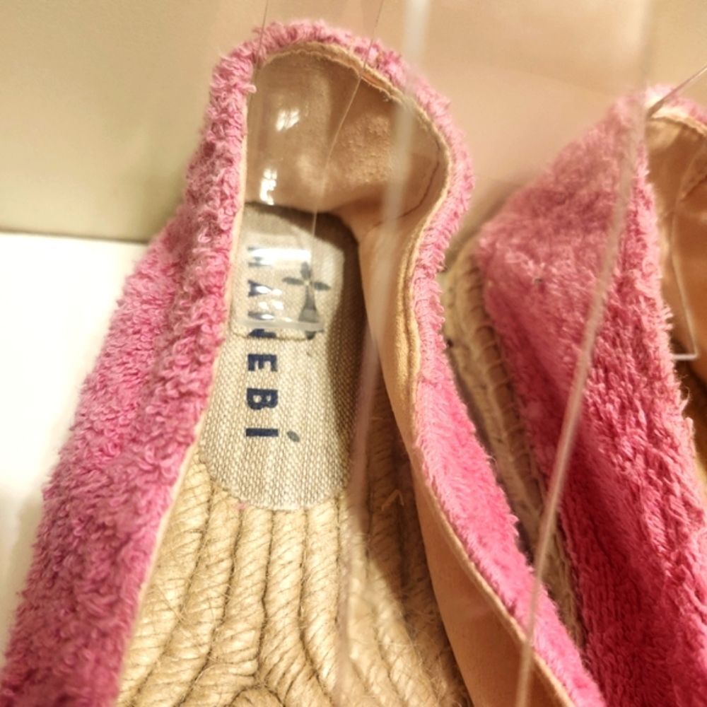 Manebí "Sydney" For Anthropologie Pink Terry Cloth Espadrilles Sz.9/40 Ret.$125 - Picture 9 of 13